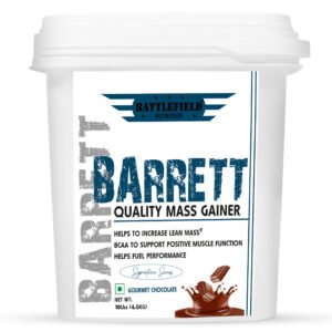 Battlefield Nutrition – Barrett Quality Mass Gainer (10lbs) | 23g Protein | Gourmet Chocolate (White Series)