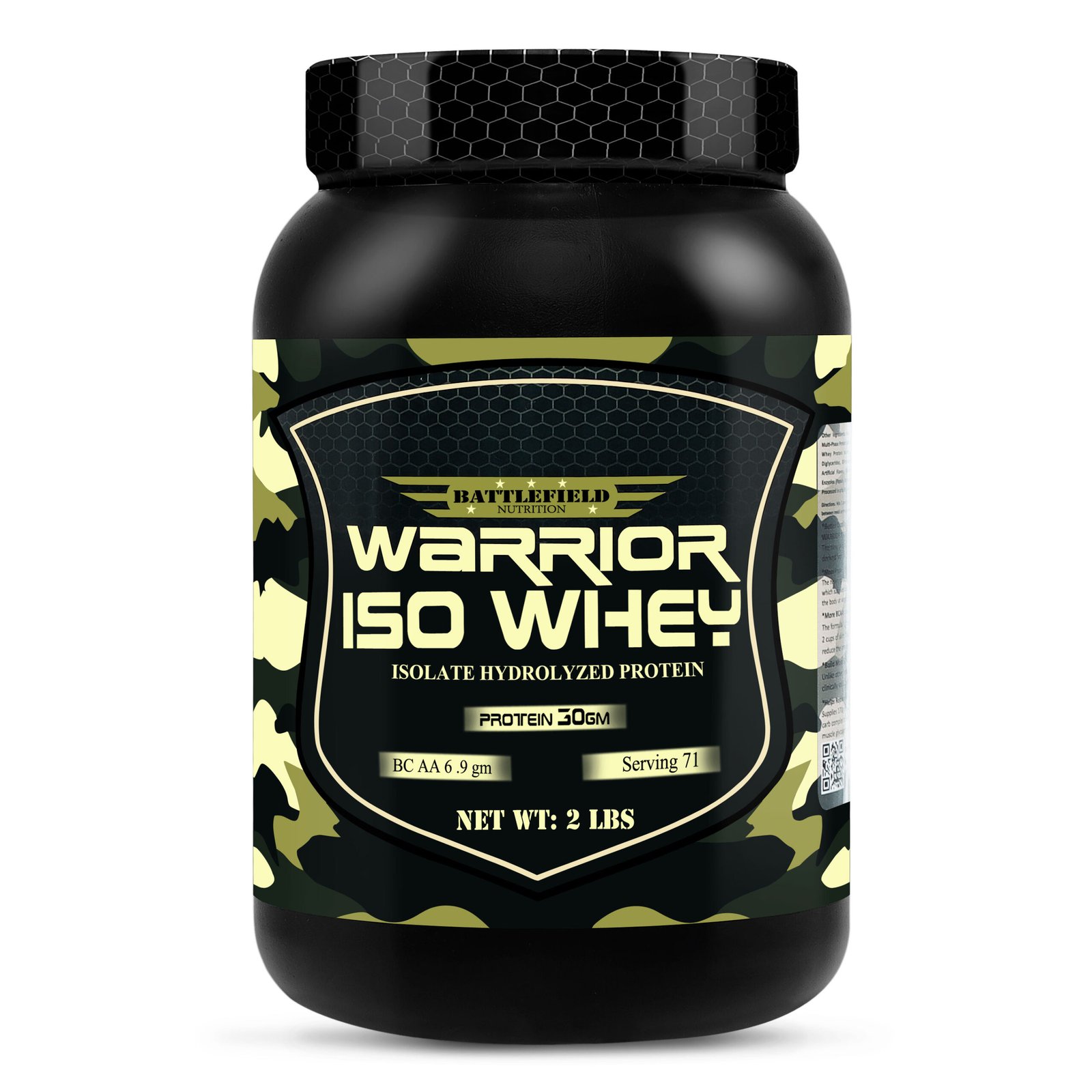 Battlefield Nutrition – Warrior Iso Whey Protein (2lbs) | 30g Protein | Gourmet Chocolate