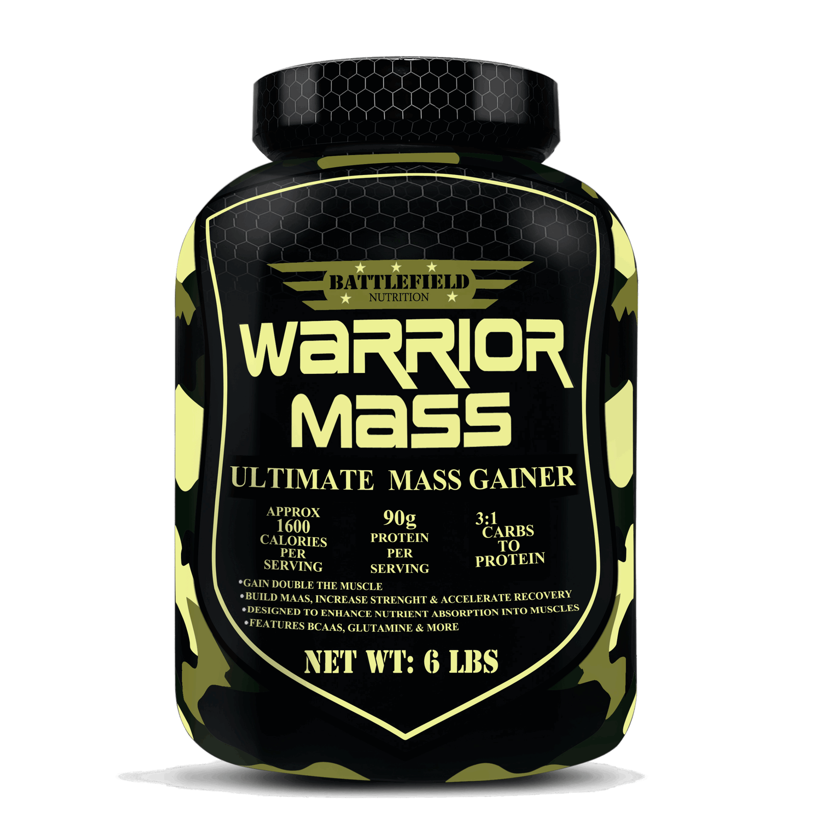 Battlefield Nutrition – Warrior Quality Mass Gainer (6Lbs) | 90g Protein | Gourmet Chocolate