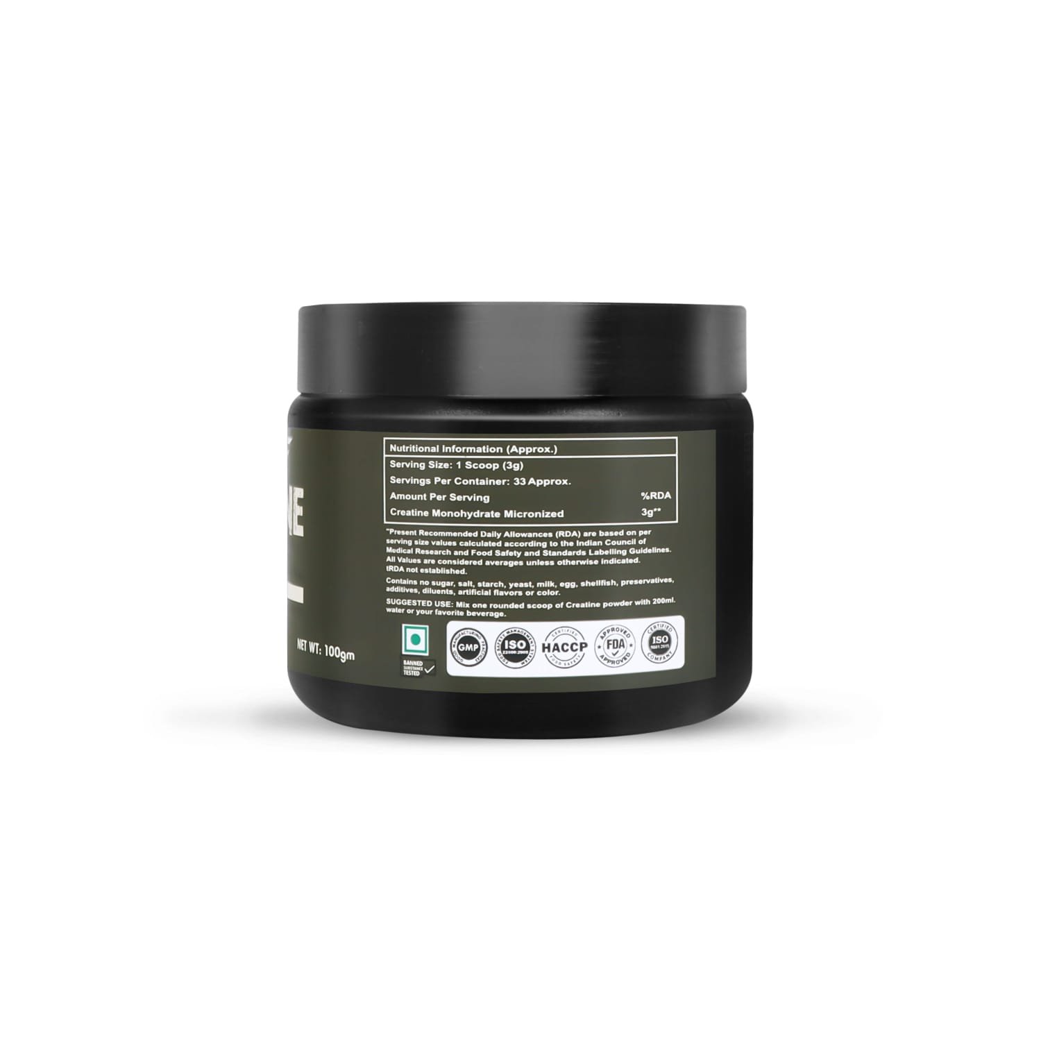 BT CREATINE 6B Battlefield Nutrition – Micronized Creatine Monohydrate (100g) - Image 2